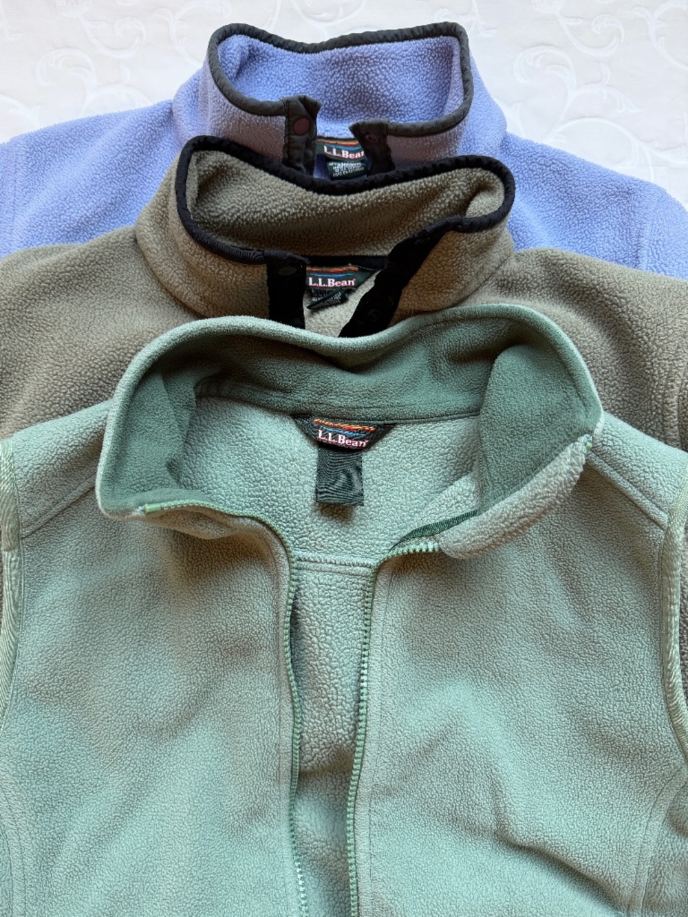 Women’s L.L. Bean Fleece Green and Lavender Sz L Bundle